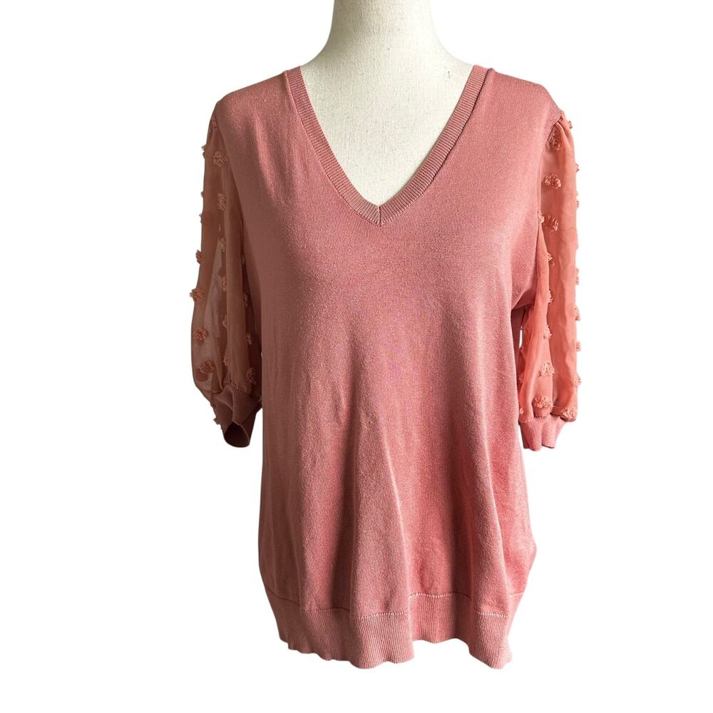 Adrianna Papell Rose Pink Shirt Women's Size Medium | 20-43